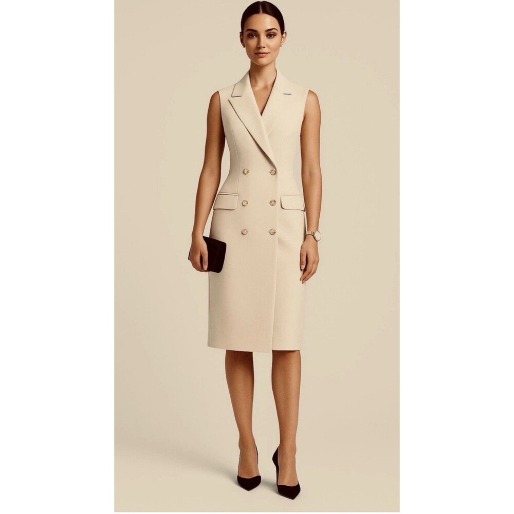 New Bagatelle Collection Double Breasted Sleeveless Trench Dress Sz Medium $255
